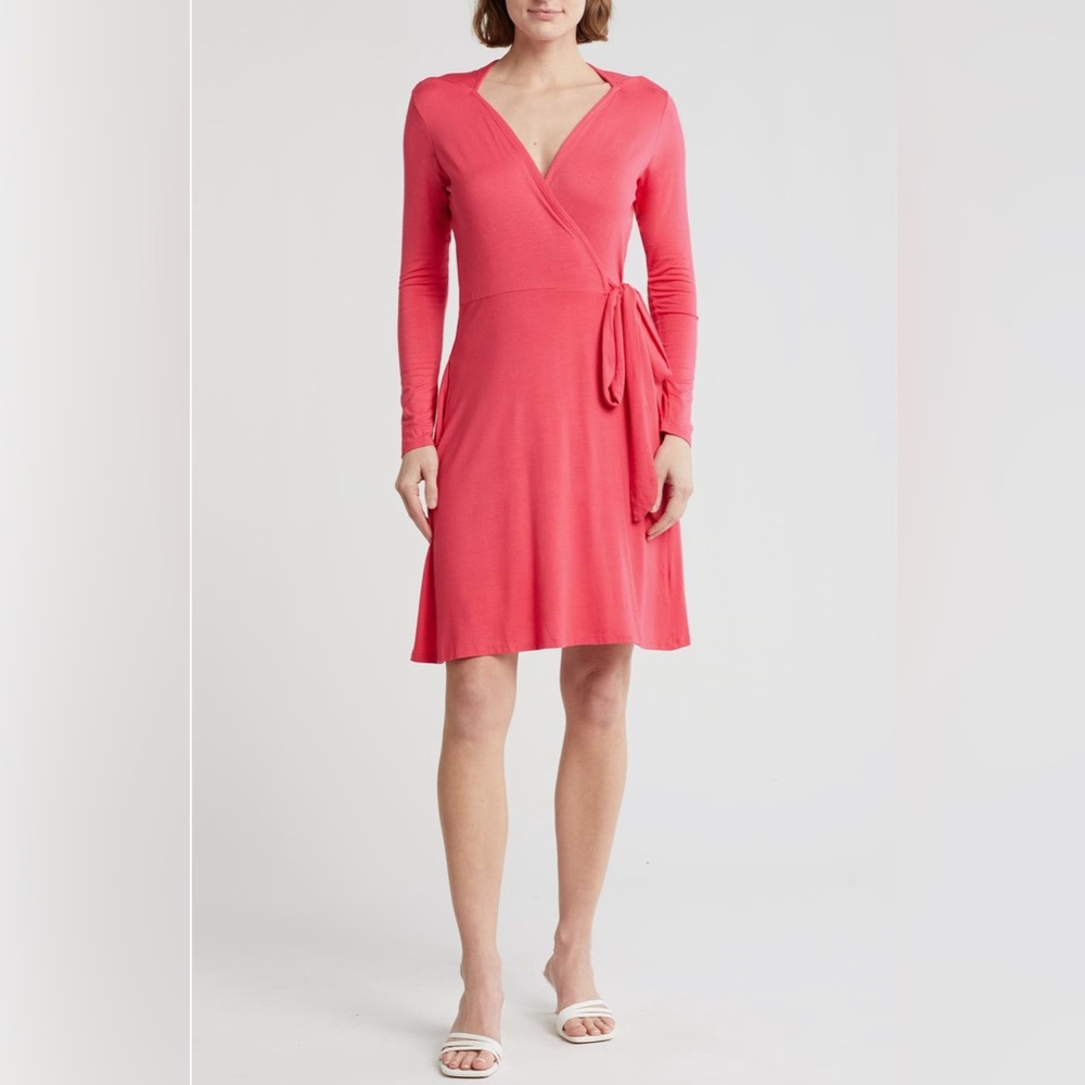 Loveapella Pink Polish Jersey Wrap Dress
